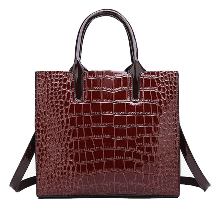 3-in-1 Women Handbag Simple Versatile Crocodile Pattern Large Shoulder